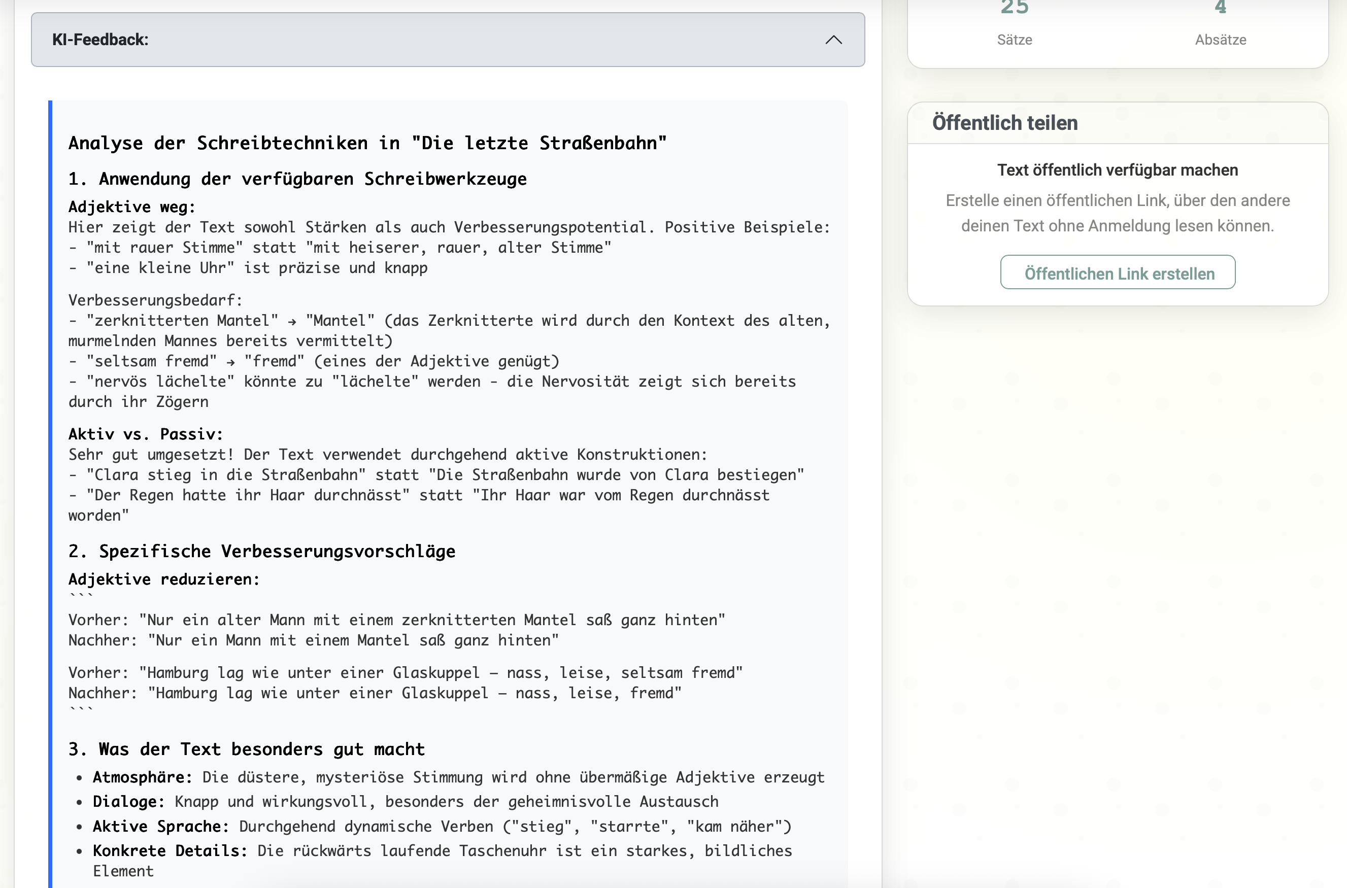 Split-screen comparison showing generic AI feedback on the left (basic grammar and spell check) versus TextAdventure personalized feedback on the right. The personalized side shows specific suggestions related to the user's custom writing rules like 'This sentence uses passive voice - consider rephrasing to follow your active voice rule' with actionable recommendations.